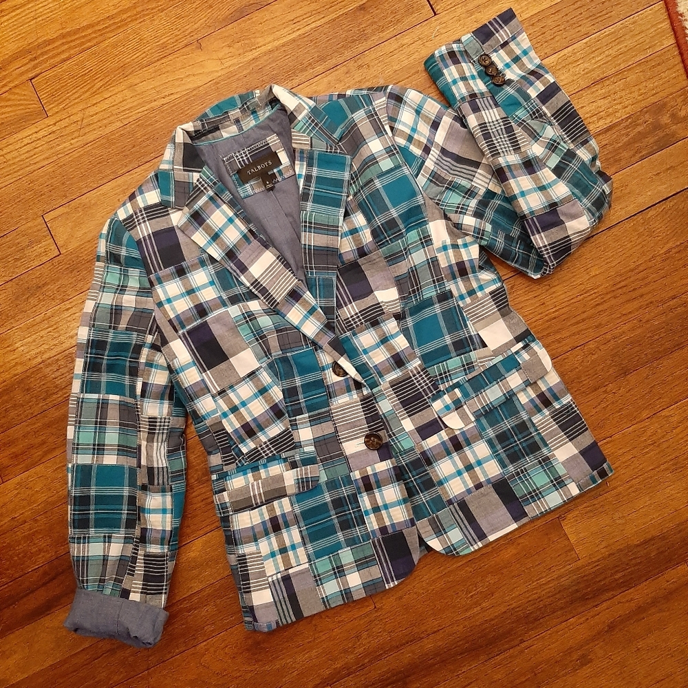 Talbots madras blazer